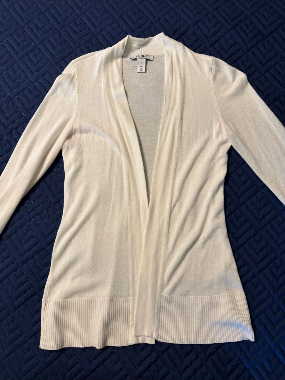 White House Black Market Cream Open-Front Women's Cardigan
